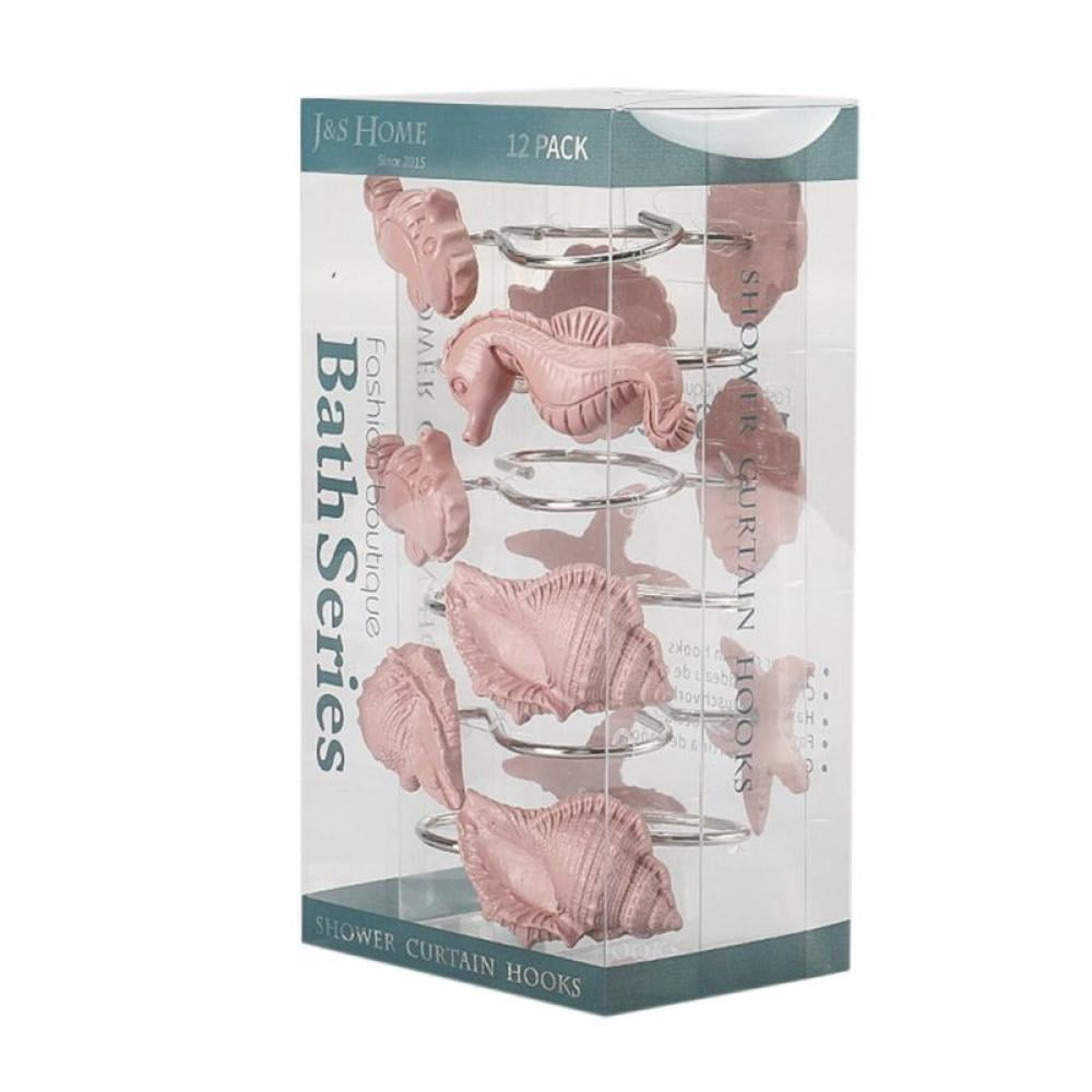 12PCS Shower Curtain Hooks Conch, starfish, seashell, seahorse Shaped