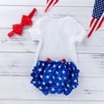 thumbnail image 4 of Aunavey My 1st 4th of July Baby Girl Summer Clothes Romper Bow Ruffle Short Headband, 4 of 6