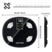 NEXPURE Smart Body Fat Scale, 24-in-1 Digital BMI Bathroom Scale, with Body Fat & Muscle Mass, Bluetooth, 400lb