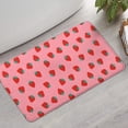 thumbnail image 2 of Red Strawberry Plants Fruit Pink Pattern Bathroom Rugs Mat,Non Slip Microfiber Bathroom Rug,Rubber Backing,Soft Bathroom Mats for Bathroom Floor,Tub and Shower,17x30in(43x75cm), 2 of 5