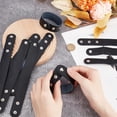 thumbnail image 3 of 12 pulseras de cuero genuino de 8,7 x 1 pulgada con 3 broches, ajustables, lisas, de cuero negro, brazalete de cuero, brazalete de cuero, 3 of 6