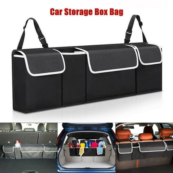 Hatatit 2 in 1 Trunk Organizer Car Storage, Seat Back Storage to Keep Car Trunk Neat Car Trunk Storage Organizer