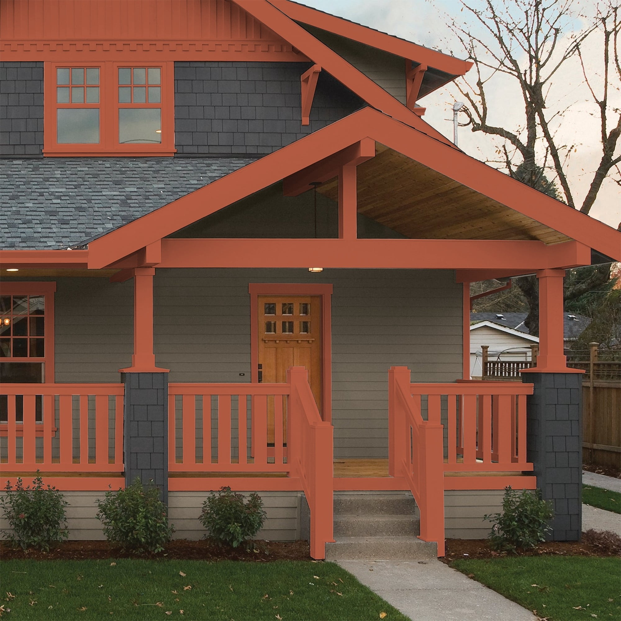 Glidden HEP Glowing Firelight / Orange Semi-Gloss Exterior Paint with Primer, 1 Quart