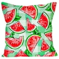 thumbnail image 4 of Summer Watermelon Pillow Covers 18x18 Inch Set of 1 Seasonal Red and Green Plaid Outdoor Decorative Throw Pillows Rustic Farmhouse Holiday Pillowcases for Bed Couch Bedding Sofa, 4 of 6