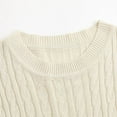 thumbnail image 6 of Pullover Sweaters for Women 2025 Short Sleeve Crewneck Lightweight Cable Knit Sweater Tops Fall Outfits, 6 of 8