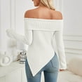 thumbnail image 6 of Wancir Women Sexy Off-Shoulder Cropped Top Square Neck Cutout Long Sleeve Fall Sweater Y2k Going Out Blouse Ribbed Tops, 6 of 7