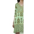 thumbnail image 6 of Moomaya Printed 3/4 Sleeve Georgette V-Neck Plus Size Clothing For Women Dress, 6 of 6