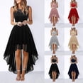 thumbnail image 2 of Vestido de encaje con cinturón y lazo, vestidos elegantes de longitud Irregular para mujer, vestido de fiesta de cóctel sin mangas para invitados de boda, 2 of 5