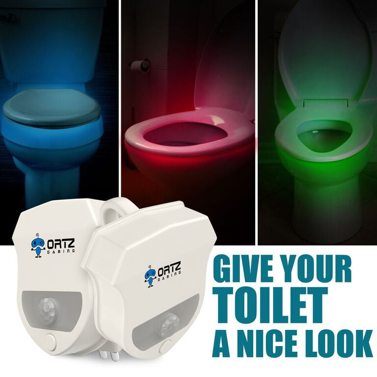 Unique Details about   2 Pcs Toilet Night Lights,16-Color Motion Activated Detection Bowl Light 
