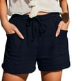 thumbnail image 2 of Women's Crinkle Shorts with Pockets Elastic Drawstring Waist Relaxed Fit Casual Comfort Under $10​, 2 of 7