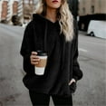 thumbnail image 3 of Fluffy Jacket Women Solid Color Coat Warm Winter Overcoat Button Down Overcoat Windproof Outer Coat Long Sleeve Cardigan, 3 of 7