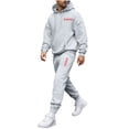 thumbnail image 2 of Ceisia Men's Loose Fit Heart Print Hooded Sweatshirt & Jogger Set - Warm Stretch Casual Two-Piece Tracksuit Gifts, 2 of 5