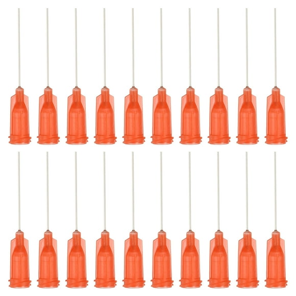 24Ga Dispensing Needles, 52PCS 1 Inch Industrial Blunt Tip Dispensing Needle Syringes with Luer Lock Needle for Refilling Liquid Inks Adhesive Glue Oil,Red