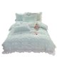 thumbnail image 2 of Ropa de cama de princesa coreana Seersucker con volantes Kawaii, falda de cama de encaje, funda de edredón de color sólido, juegos de sábanas dobles tamaño Queen para niñas, 2 of 6