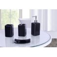 thumbnail image 2 of Complete bathroom set rug mat lid cover with 4 piece ceramic accessories #6 Black plain color, 2 of 3
