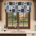 thumbnail image 6 of Vintage Plaid Curtain Valances for Windows, Kitchen Valance Window Treatments Panel 2 Pack, Farmhouse Bear Deer Trees Forest Checked Rod Pocket Short Curtains for Bathroom Bedroom 42 x 18 Inch, 6 of 8