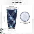 thumbnail image 3 of 20oz Car Cup Three-Piece Set Of Single Silver Edge No Smell Easy To Carry Heat Preservation For Daily Car Sports Travel Argyle Plaid Deepskyblue_4, 3 of 8