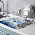 thumbnail image 2 of Dish Drying Mat for Kitchen Countertop, Blue Ocean Absorbent Microfiber Dish Mat Reversible Quick Dry Non Slip Draining Mat Kitchen Drying Pad for Dishes, Utensils 18x24 Inch Abstract Waves Ombre, 2 of 9
