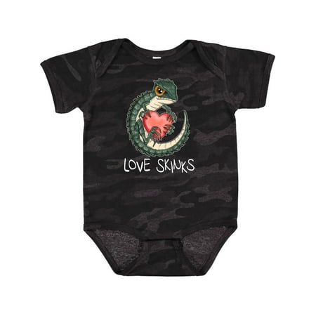 

Inktastic Anti-Valentine s Love Skinks Cute Pun Crocodile Skink Lizard Gift Baby Boy or Baby Girl Bodysuit