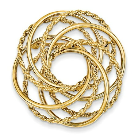 14k Yellow Gold Hollow Swirled Designer Pin
