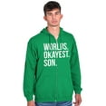 thumbnail image 4 of Worlds Okayest Son Funny Children Zip Hoodie Sweatshirt Men Brisco Brands S, 4 of 5