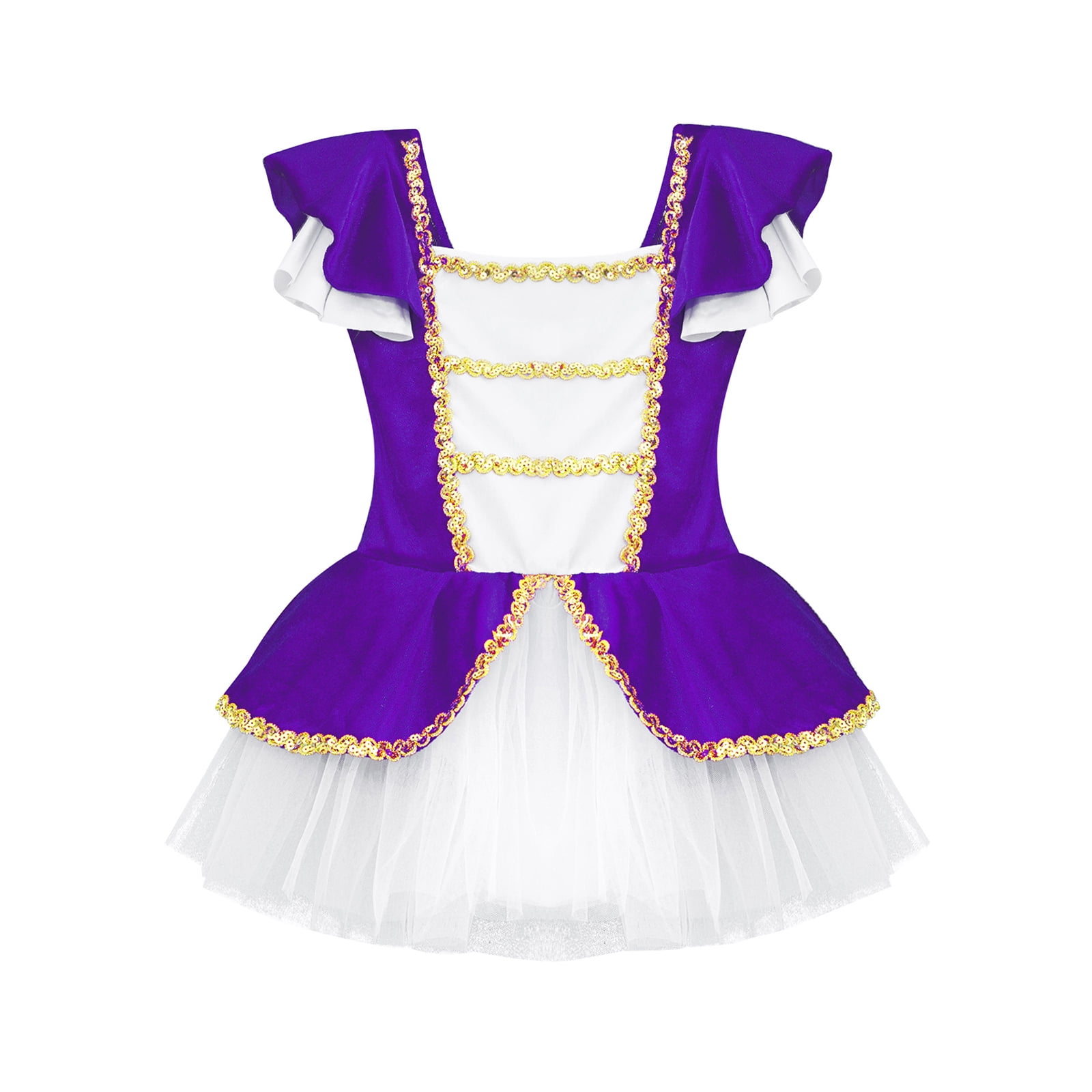 MSemis Girls Circus Ringmaster Cosplay Costume Sequin Mesh Tutu Dress