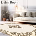 thumbnail image 2 of ODIKA 2'x3' Machine Washable Non-Slip Area Rug, Distressed Damask Motifs with Faded Elegance Styling High Traffic Rug with Pad, Beige, 466276, 2 of 8
