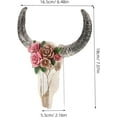 thumbnail image 6 of Zkca Bull Head Rose Pendant Realistic Faux Steer Head Bull Head Wall Decor Bison Bull Skull Wall Decor Cow Skull Wall Plaque Skeleton Home Decoration Hanging Skull Decor Resin A417, 6 of 7