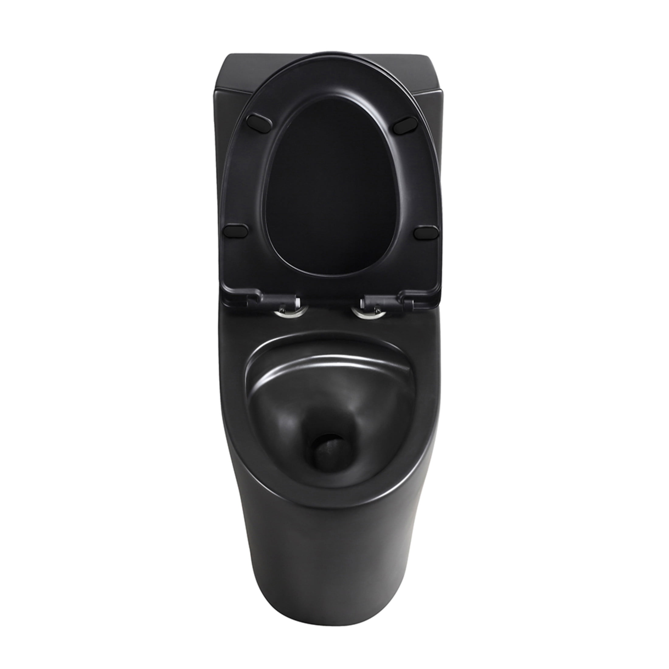 Noble House One-Piece Toilet, Elongated Comfort Bathroom Toilet with Soft-Closing Seat, Dual-Flush Siphon Jet, Black