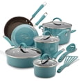 thumbnail image 1 of Juego de ollas y sartenes antiadherentes Rachael Ray Cucina, 12 piezas, azul agave, 1 of 5