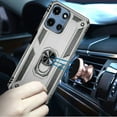 thumbnail image 4 of For Motorola Moto G 5G 2025 Hybrid Shockproof Durable 360 Degree Rotatable Ring Stand Holder Kickstand Fit Magnetic Car Mount Cover, XPM Phone Case [Silver], 4 of 11