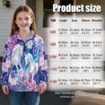 thumbnail image 2 of Xoenoiee Horse Rose Flower Print Girls Athletic Half Zip Sweatshirt, Lightweight Pullover Long Sleeve Workout Top for Running Hiking, Fall Winter Clothes, Size 13-14 Years, 2 of 7