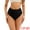 Black, variant on DARING DIVA Women's High-Waisted Underwear Thong Briefs Lace Trim Panties Black L