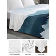 thumbnail image 5 of King Size Flat Sheet Only, Forest Mountain Soft Brushed Microfiber Bed Sheets, Vintage Peak Nature Sky Star Landscape Hotel Quality Breathable Bedding Top Sheet, Easy Care, 105"x98", 5 of 9