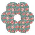 thumbnail image 2 of Watermelons Owls 6 Pcs Drink Coasters with Holder Absorbent Coasters Woven Coasters for Drinks Table Desk Protection Home Decor, 2 of 7