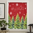 thumbnail image 4 of Red Christmas Semi Sheer Curtains Drapes for Living Room, Bedroom, French Doors Window 54 Inches Long, Xmas Tree Snowflake Winter Botanical Rod Pocket Chiffon Curtain Drapery Voile Draperies Panel, 4 of 6