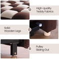 thumbnail image 5 of Aukfa 68" Chaise Lounge Sofa Couch, Convertible Loveseat Sleeper Sofa Bed for Living Room, Apartment, Brown/White, 5 of 8