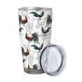thumbnail image 2 of Haiem Cool Chicken Printed 20oz Straight Skinny Car Cups With Insulated Cup Sleeve Portable Handle, Sports Travel Coffee Mug, Stainless Steel, Insulated-Straw Three-piece Set, 2 of 8