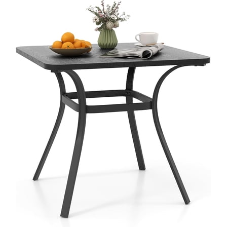 YEXJ Patio Dining Table, 32”x32”x29” Outdoor Table, Heavy-Duty Metal Square Outside Table for 4 Persons, Patio Furniture for Backyard Garden Poolside