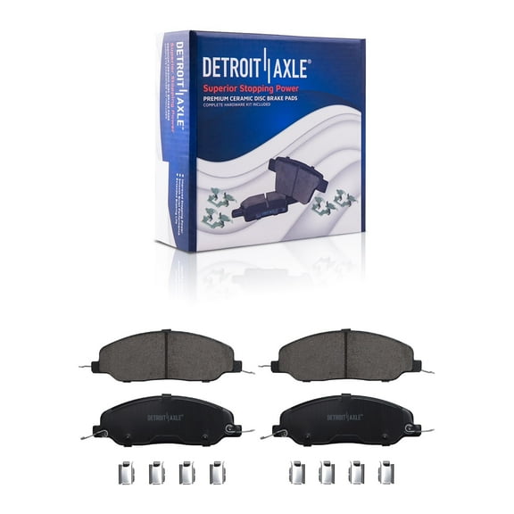 Detroit Axle - Front Brake Pads for Ford 2005-2010 Mustang 2006 2007 2008 2009 Ceramic Brake Pads w/Hardware Replacement
