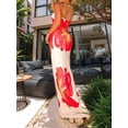 thumbnail image 5 of Women Summer Strapless Maxi Dress Bodycon Floral Long Wedding Guest Dress Formal Tube Mesh Cocktail Dresses L, 5 of 8