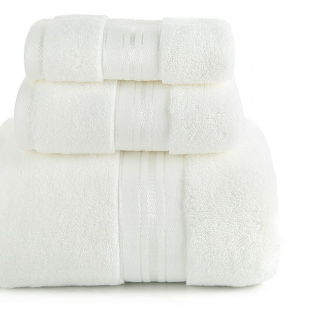 Coofit Bath Towels Set Cotton 3PCS Super Absorbent Washcloth Hand Towel for Bathroom