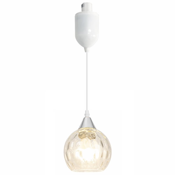 Kiven Juno track lighting pendants Adjustable Height,1-Light Modern Glass J track pendant lights ,Decorative Track Lighting Fixture for Hallway Kitchen Island TB3602