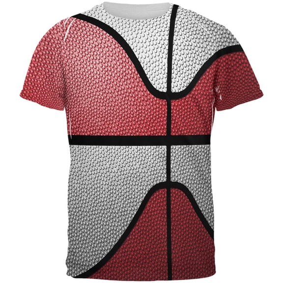Championship Basketball Red & White All Over Mens T Shirt Multi MD