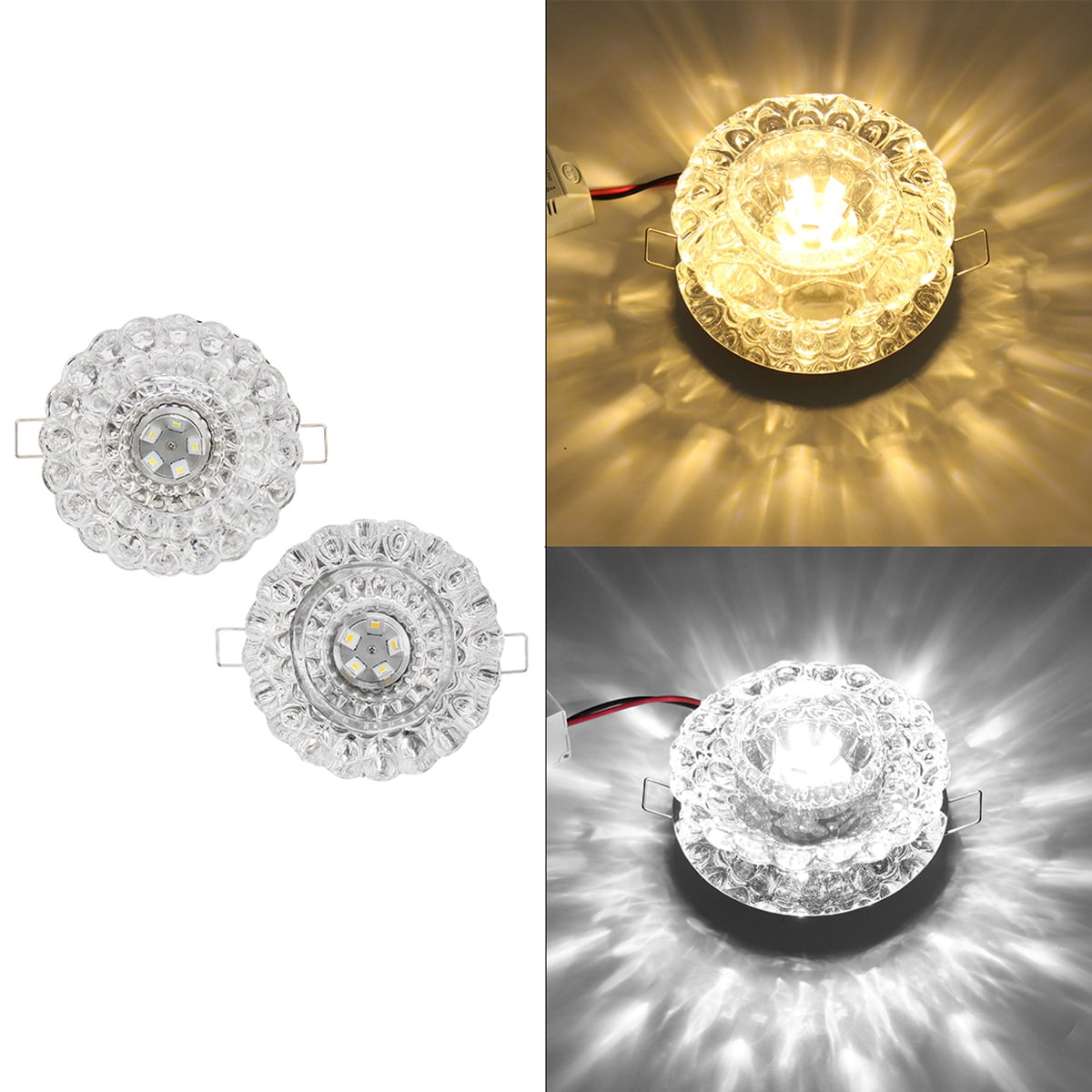 5w Crystal Led Ceiling Light Fixture Pendant Lamp Chandelier Us