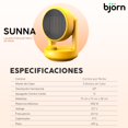 thumbnail image 5 of Calentador Eléctrico Portátil PTC Amarillo I Marca björn I Oscilación Horizontal y Vertical I 2 Niveles de Calor 1000W, 5 of 5