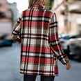 thumbnail image 4 of BEFOKA Women's Shirts Long Sleeve Wool Coat Plaid Print Blouses Tops Flannel Shirts 2025 Winter Outfits Long Sleeve Long Jacket Coats Business Casual Blouse Top, 4 of 7
