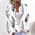 thumbnail image 2 of Idoravan Button Down Cardigan Sweaters for Women Plus Size Women's Casual Printed Knitted Cardigan Button Coat Gray XXXXL, 2 of 5