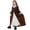Brown, variant on JSGEK Floral Girls Vintage Lace Long Sleeve Bridesmaid Dress Princess Wedding Party Pageant Evening Formal Prom Ball Gown Green 11-12Years