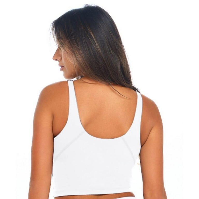 M&M SCRUBS Women’s Longline Wirefree Padded Medium Support Sports Bra  (X-Large, White)